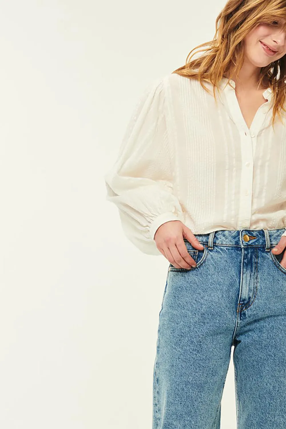 Des Petits Hauts Blouse Robine ECRU New