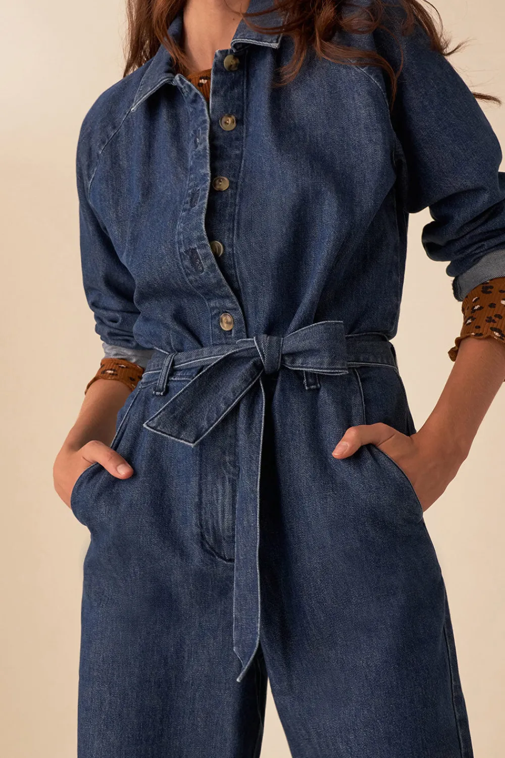Des Petits Hauts combi pantalon loustik denim bleu stone DENIMBLEUSTONE Cheap