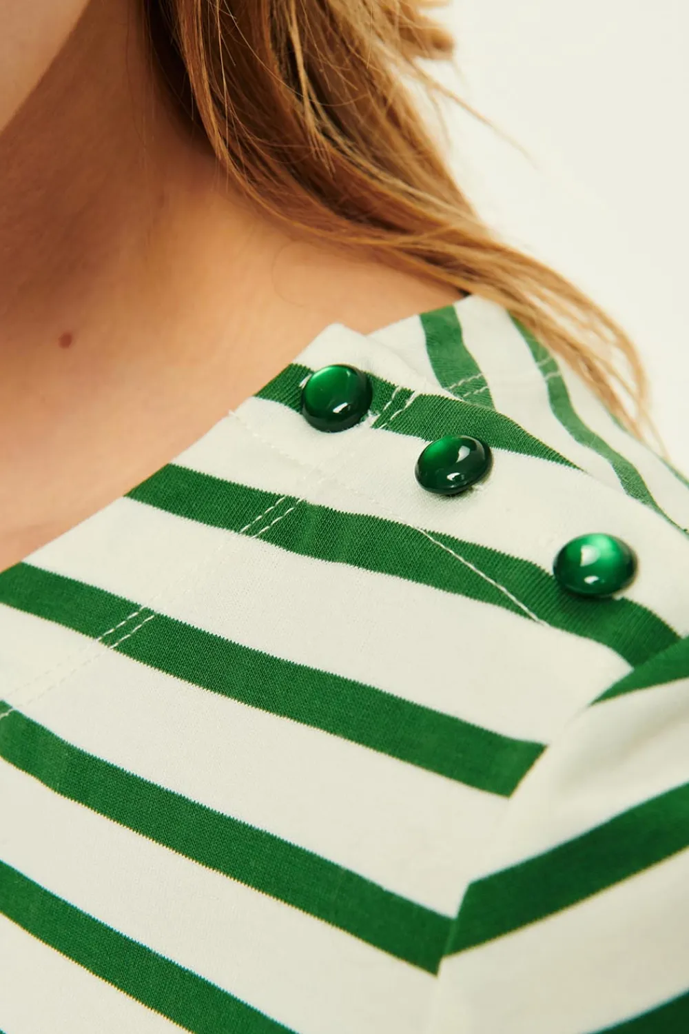 Des Petits Hauts Marinière Filipette Ecru/Cactus Sale
