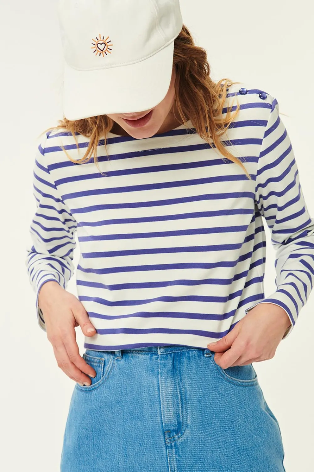 Des Petits Hauts Marinière Filipette Ecru/Figue Cheap