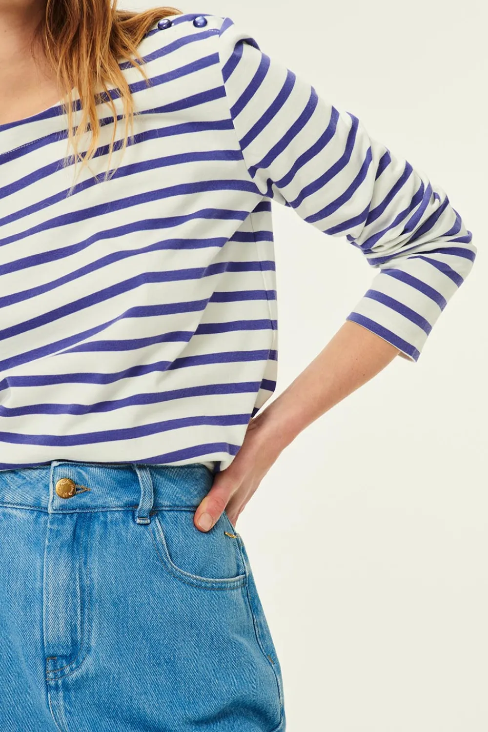 Des Petits Hauts Marinière Filipette Ecru/Figue Cheap