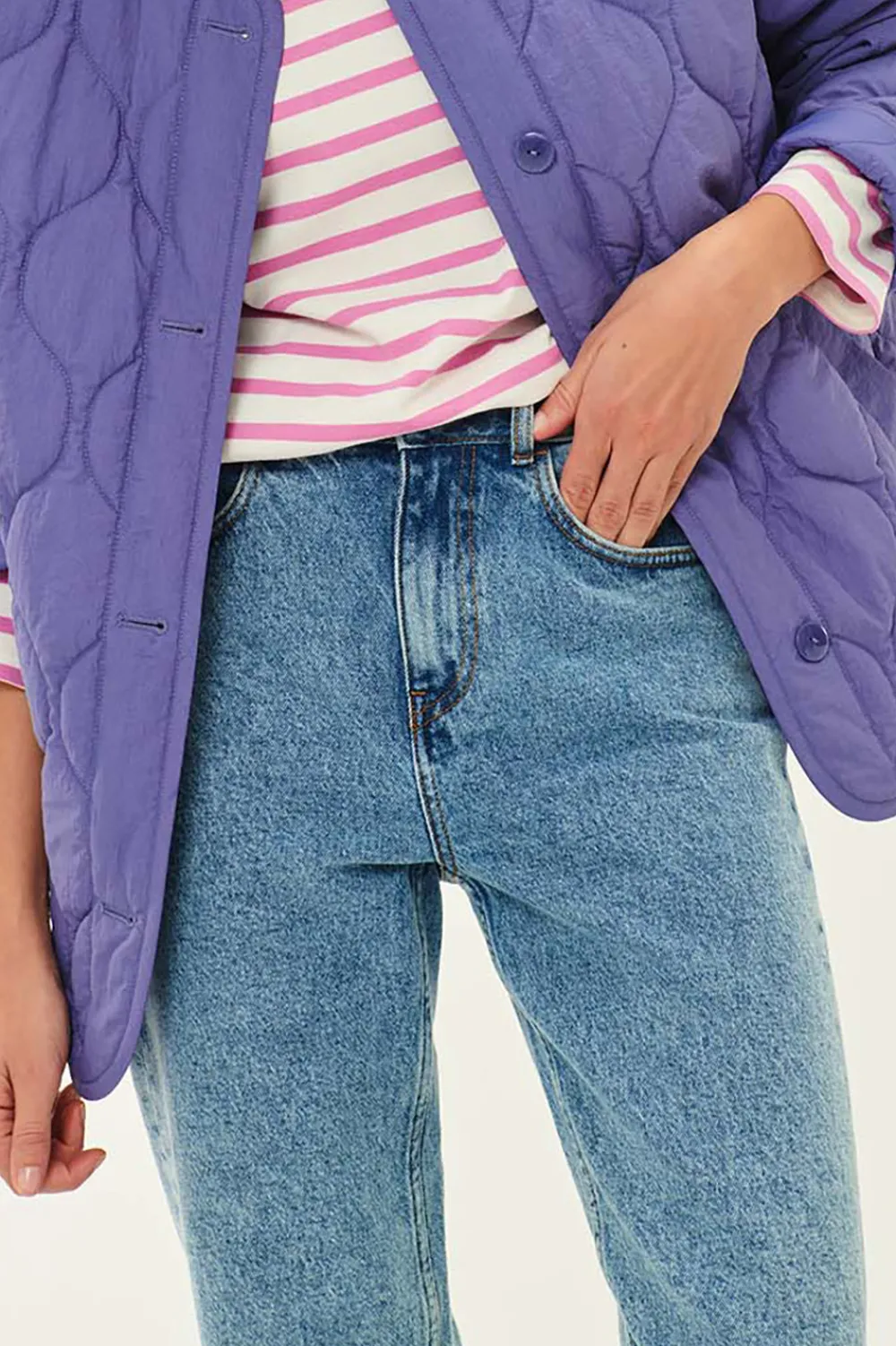Des Petits Hauts Marinière Filipette Ecru/Loukoum Hot