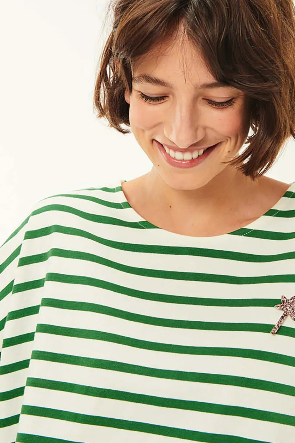 Des Petits Hauts Marinière Filly Ecru/Cactus Cheap