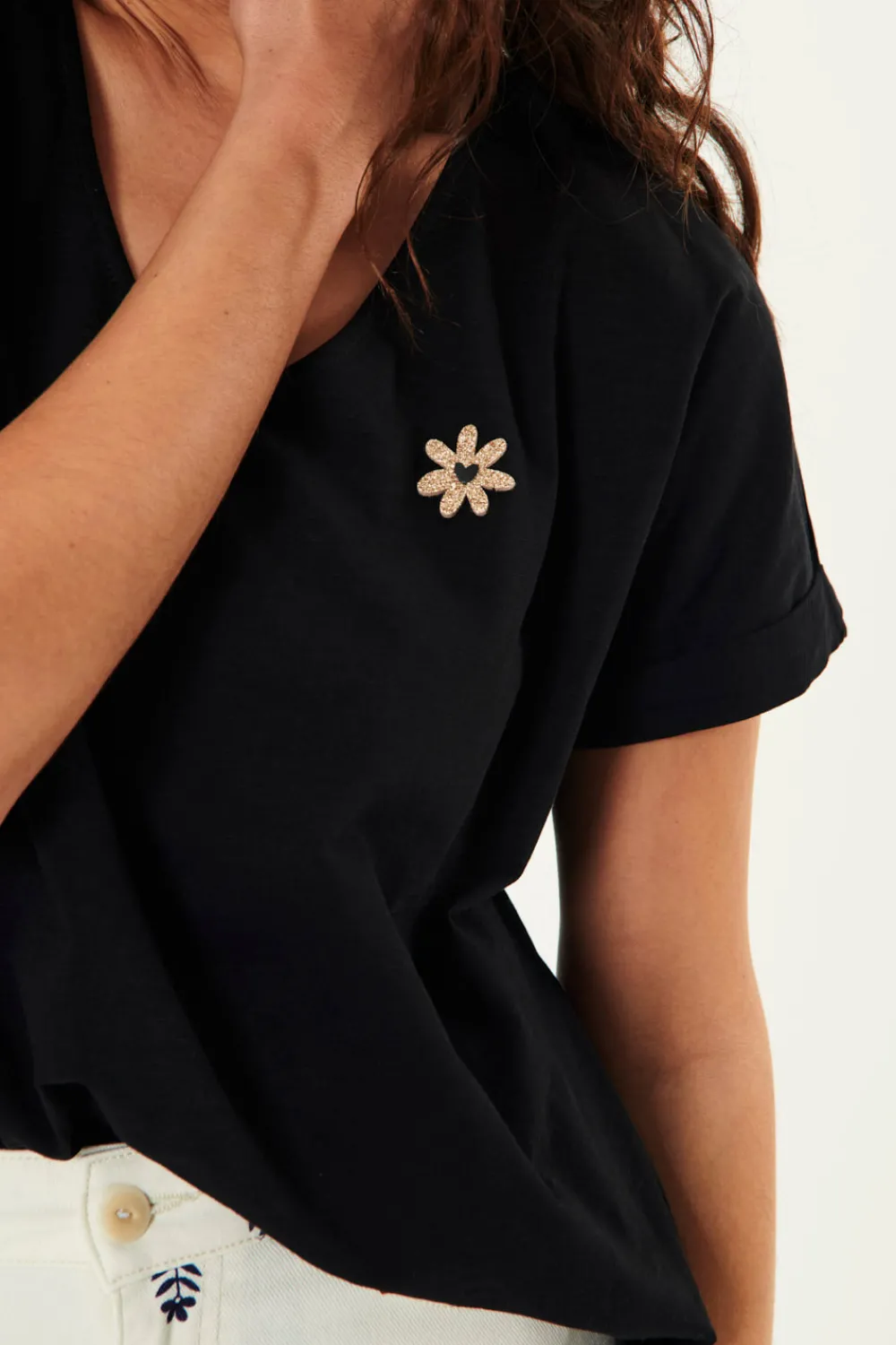 Des Petits Hauts Tee-shirt Zaeline NOIR Sale